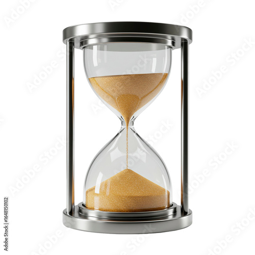Hourglass sand timer icon, time management and deadline PNG