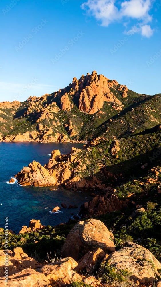Fototapeta premium Coastal rocky landscape with vibrant colors