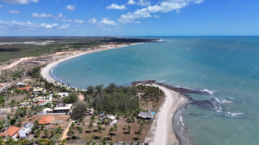 Fototapeta premium Sardim Beach At Cajueiro Da Praia In Piaui Brazil. Beach Skyline. Nature Landscape. Summer Travel. Sardim Beach At Cajueiro Da Praia In Piaui Brazil. Tropical Scenery.