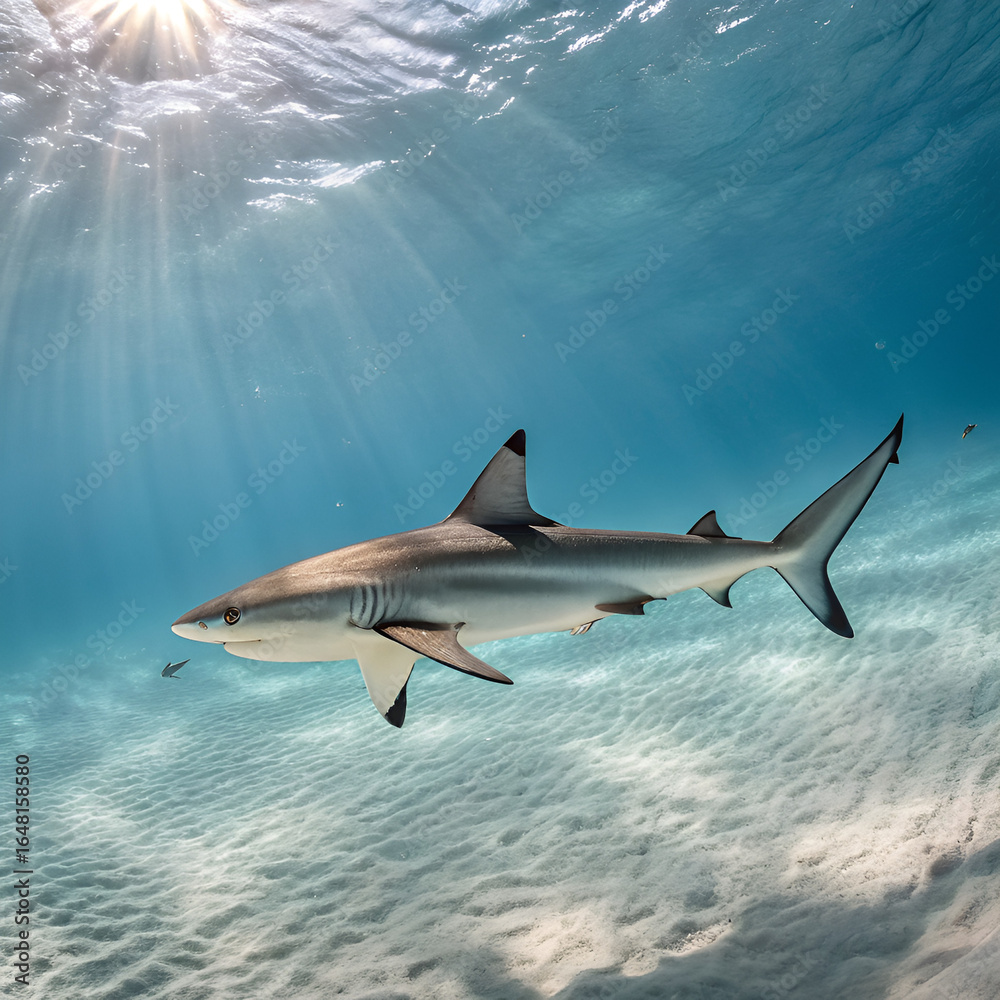 Fototapeta premium shark and diver