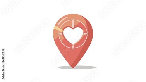 A Heart-Shaped Pointer and Compass Icon.