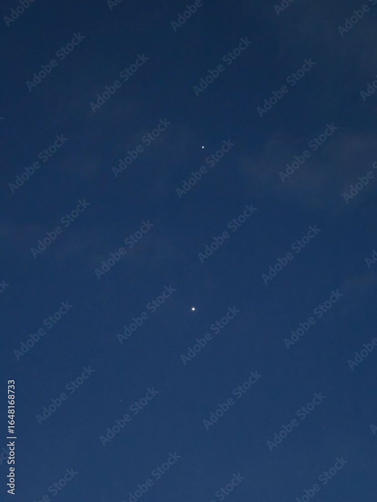 Tokyo, Japan - August 15, 2025: Venus and Jupiter in the dawn sky Tokyo, Japan - August 15, 2025: Venus and Jupiter in the dawn sky