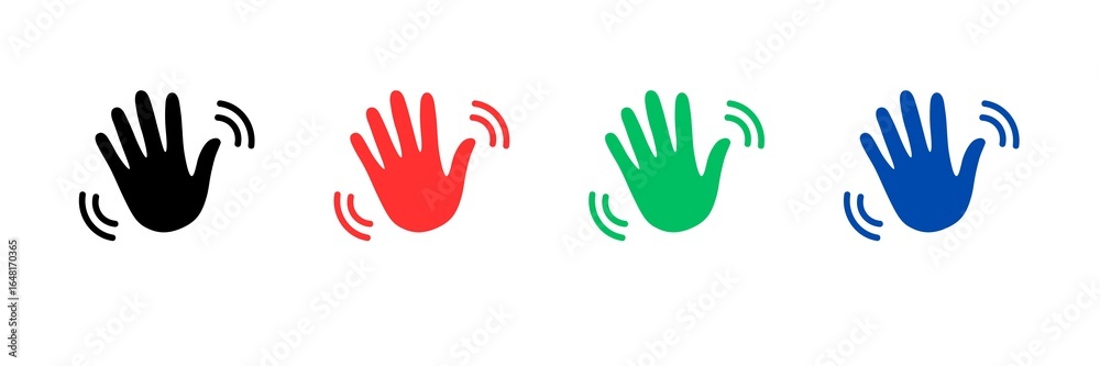 Obraz premium Wavy hand icons set,
