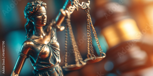Justice Law Scales Statue Gavel Blindfolded Symbol Legal Court Balance Authority Fairness Legislation Trial Equality Ethics Judgement Enforcement Rights r Compliance
