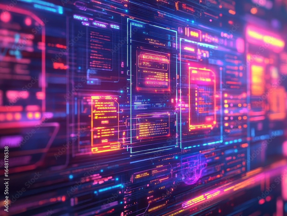 A glowing hologram of a job board with floating vacancy cards, sharp details, sleek and modern, vibrant lighting A glowing hologram of a job board with floating vacancy cards, sharp details, sleek and modern, vibrant lighting