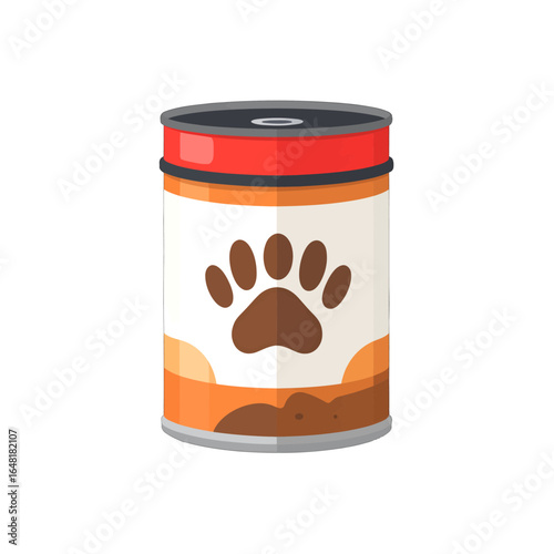 Canned Dog Food with Paw Print Label Design