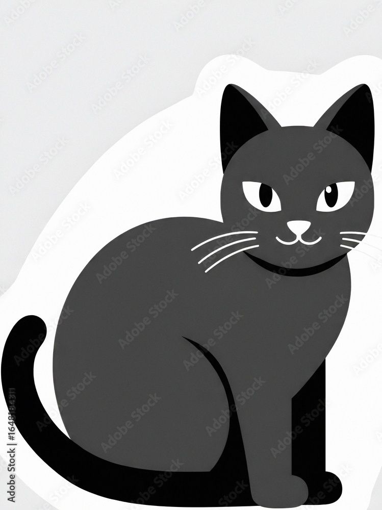 Obraz premium black and white cat