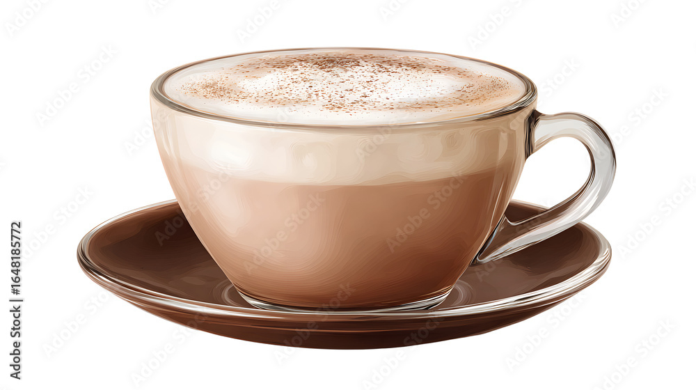 Obraz premium cappuccino coffee cup isolated on transparent background