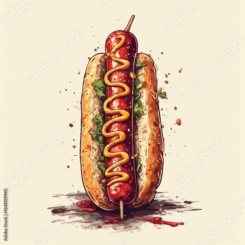 Very Delicious Hotdog design very cool