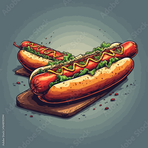 Very Delicious Hotdog design very cool