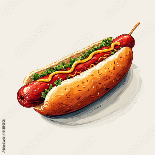 Very Delicious Hotdog design very cool