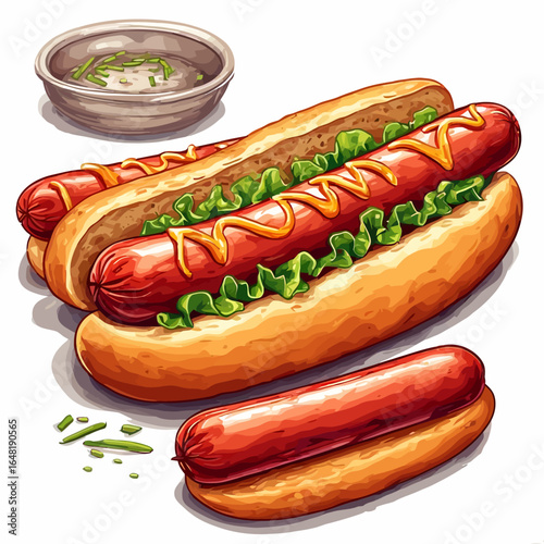 Very Delicious Hotdog design very cool