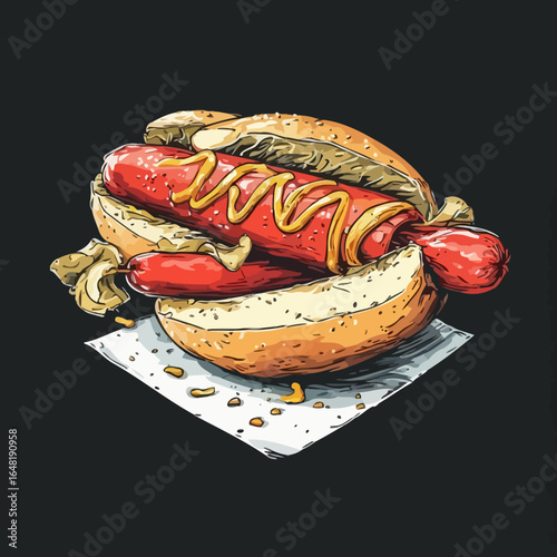Very Delicious Hotdog design very cool
