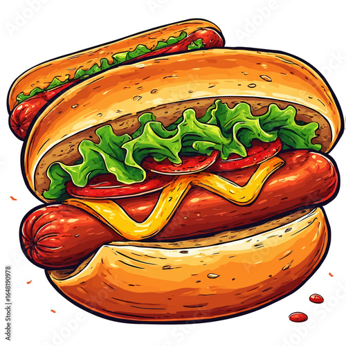 Very Delicious Hotdog design very cool