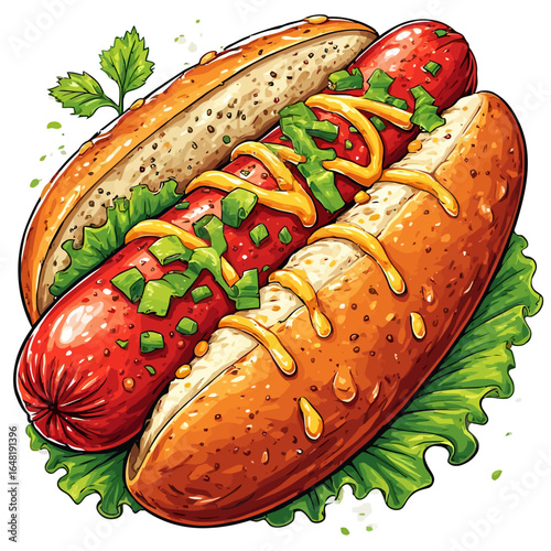 Very Delicious Hotdog design very cool