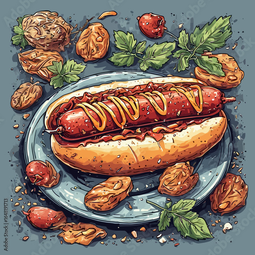 Very Delicious Hotdog design very cool