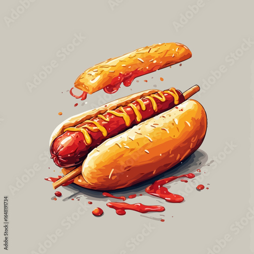 Very Delicious Hotdog design very cool