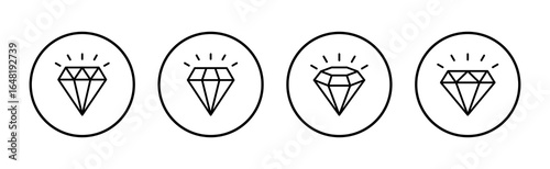 Diamond icon vector. diamond gems sign and symbol