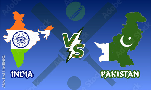 India v/s versus Pakistan cricket match player, batsman, bowler, wicketkeeper, fielder silhouette vector illustration of a cricket match in cricket sport and cricket game vector editable file.