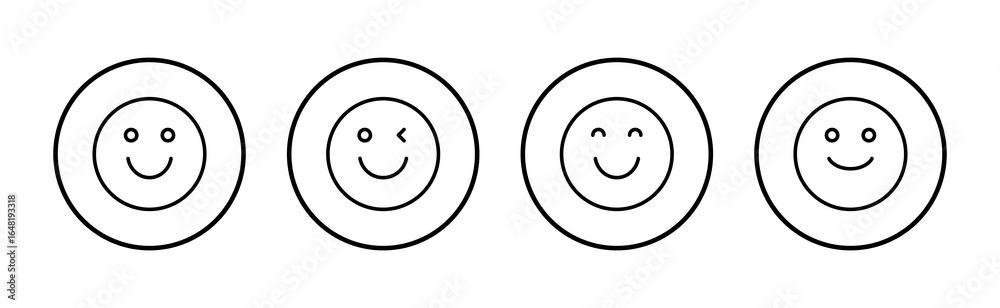 Fototapeta premium Smile icon vector. smile emoticon icon. feedback sign and symbol