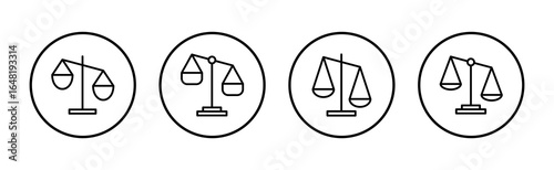 Scales icon vector. Law scale icon. Justice sign and symbol