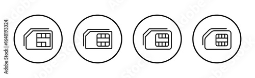 Sim card icon vector. dual sim card sign and symbol