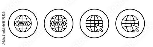 Web icon vector. go to web sign and symbol. web click icon. Global search icon