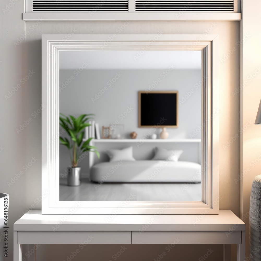 Fototapeta premium Empty photo frame for mockup in living room 3d rendering book mockup blank template isolated book professional presentation blank empty creative composition versatile use professional lig