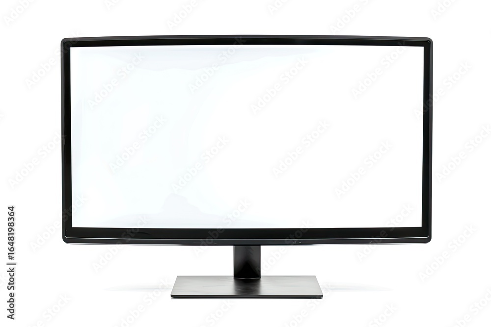 On a White Background a Blank White Screen is Shown on a Computer Monitor On a White Background a Blank White Screen is Shown on a Computer Monitor