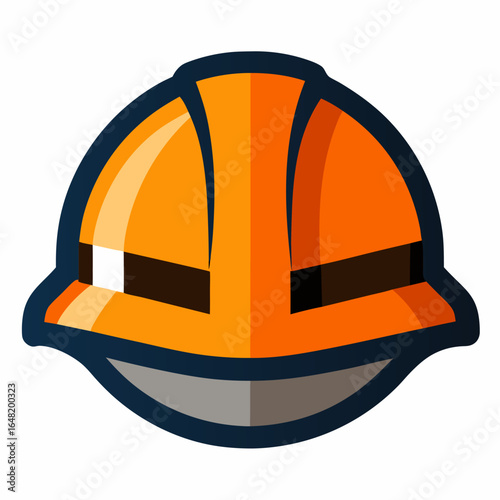 orange helmet vector illustration