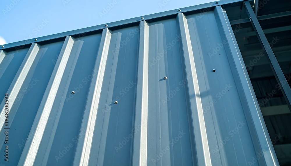 Obraz premium Metal siding on a building under construction