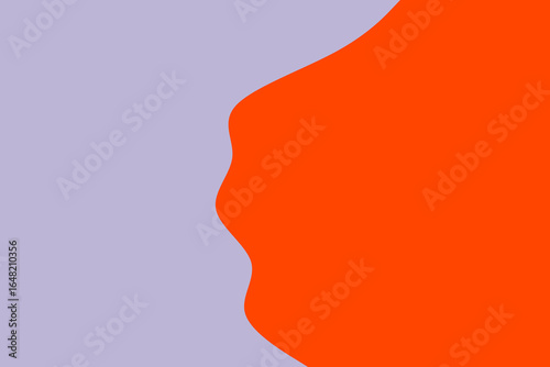 Colorful abstract background with a flowing, organic orange curve separating it from a calming light purple section, ideal for design projects.