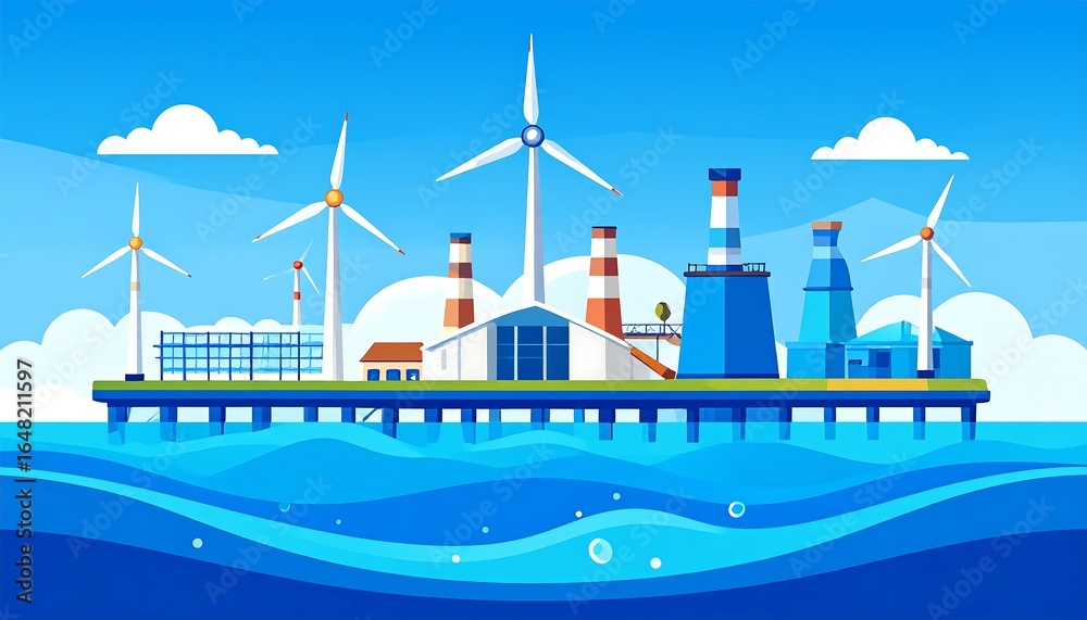 Fototapeta premium Offshore sustainable energy complex