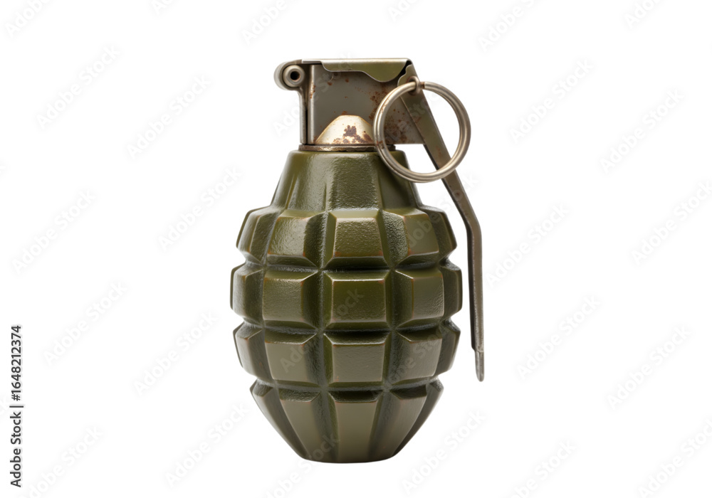Fototapeta premium Green Pineapple Grenade PNG on Transparent Background