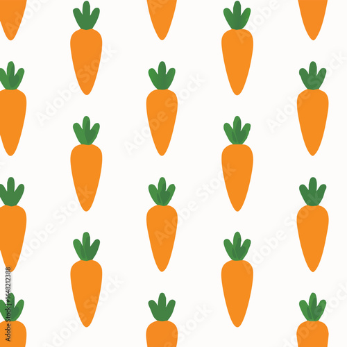 Seamless Pattern of Cute Carrots.