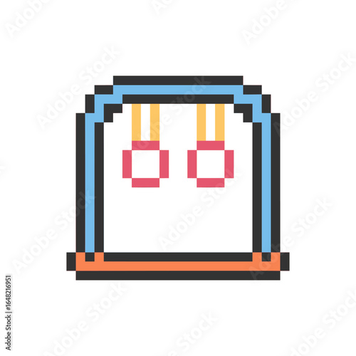 gymnastic rings retro pixel art