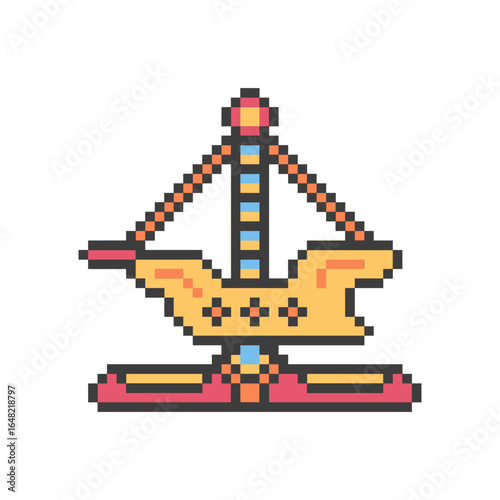 swing boat playground park pixel art