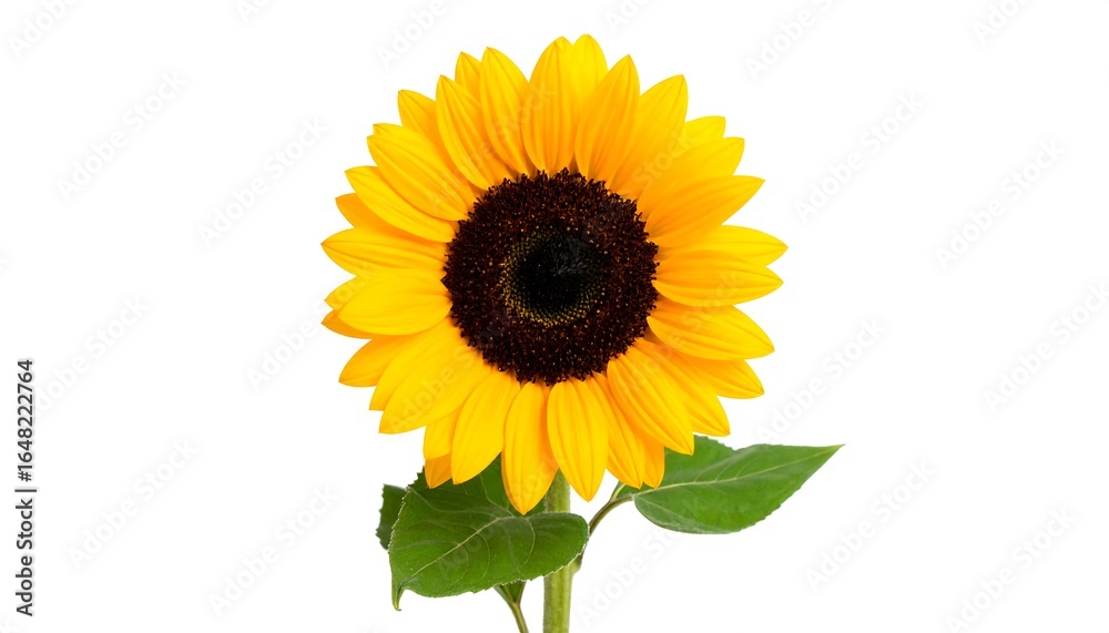 Obraz premium A single sunflower against a white background