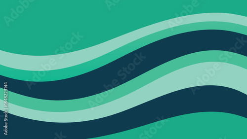Teal and Green Gradient Wavy Stripes Background wave