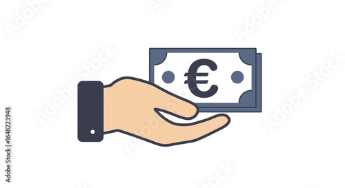 Receive Euro currency in hand, representing financial gain and investment opportunities for your business