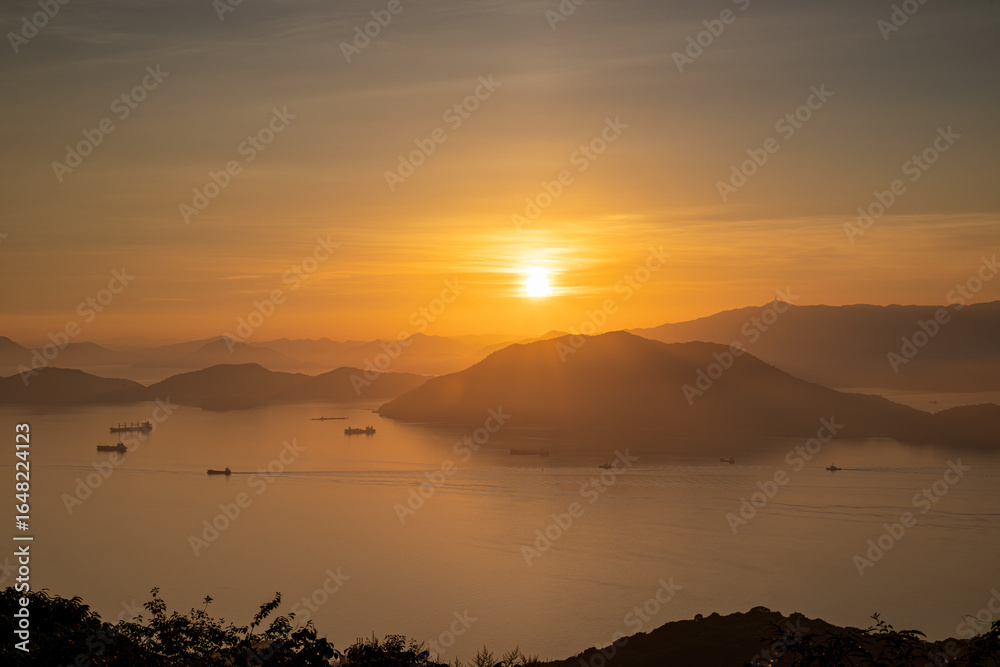 Obraz premium 太華山から望む周南の夕景