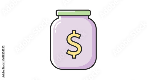 Savings jar with dollar sign offers financial security and money growth for your future investments