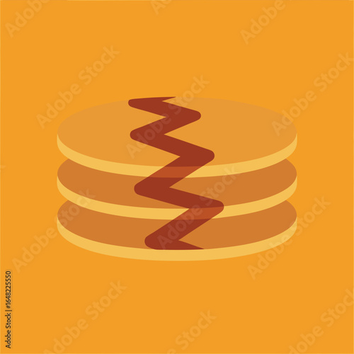 vector of a stack of delicious pancakes with syrup, a classic breakfast or brunch dish.