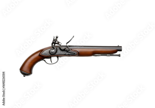 Antique Flintlock Pistol PNG on Transparent Background