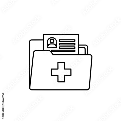 Medical Record Folder Icon Patient Document Outline Vector