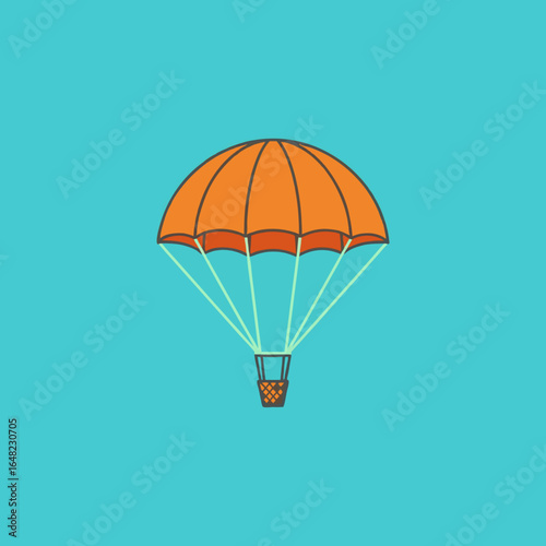 vector of a vibrant orange hot air balloon, ideal for travel, adventure, freedom, exploration, celebration, or romantic journey concepts.