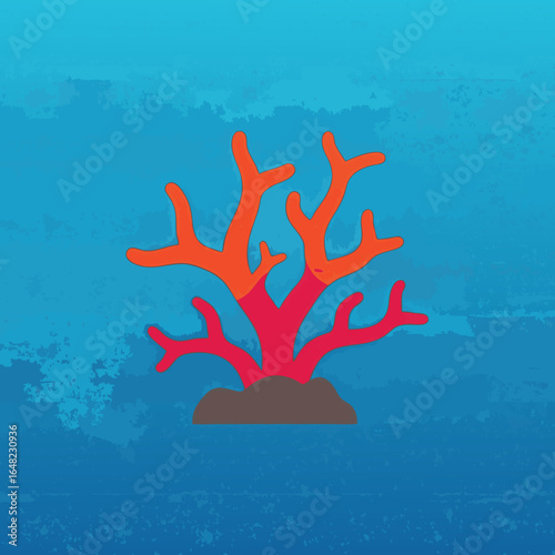 vector of a colorful coral organism in an underwater setting, representing marine life and ocean ecosystems.
