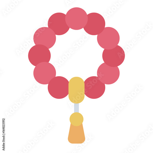 tasbih flat icon used for prayer in mosque or home