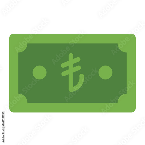 turkish lira flat icon used for banknote currency and finance