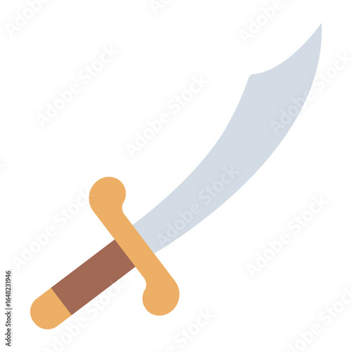 curved scimitar flat icon used in ottoman battle history